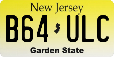 NJ license plate B64ULC