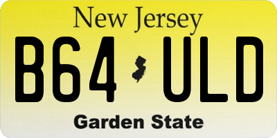 NJ license plate B64ULD