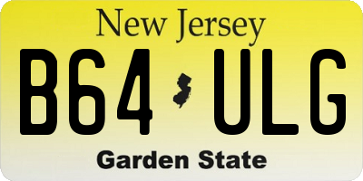 NJ license plate B64ULG