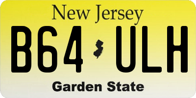 NJ license plate B64ULH