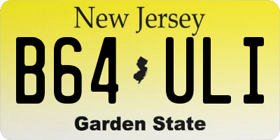 NJ license plate B64ULI