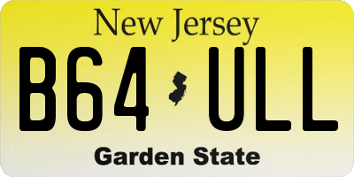 NJ license plate B64ULL