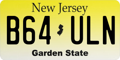NJ license plate B64ULN