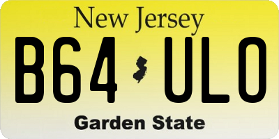 NJ license plate B64ULO