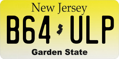 NJ license plate B64ULP
