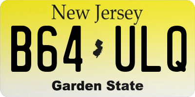 NJ license plate B64ULQ
