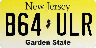 NJ license plate B64ULR