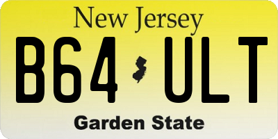 NJ license plate B64ULT