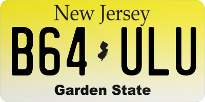 NJ license plate B64ULU