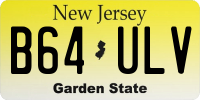 NJ license plate B64ULV
