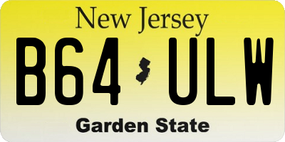 NJ license plate B64ULW