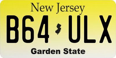NJ license plate B64ULX