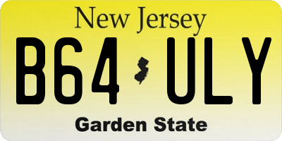 NJ license plate B64ULY