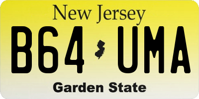 NJ license plate B64UMA