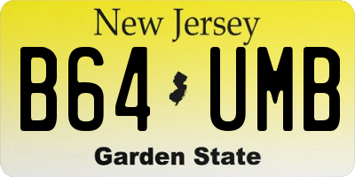 NJ license plate B64UMB