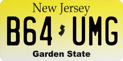 NJ license plate B64UMG