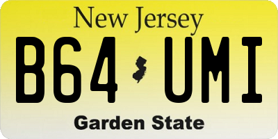 NJ license plate B64UMI