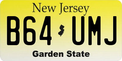 NJ license plate B64UMJ