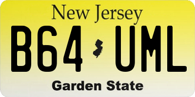 NJ license plate B64UML