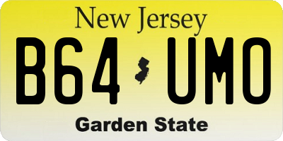 NJ license plate B64UMO