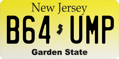 NJ license plate B64UMP