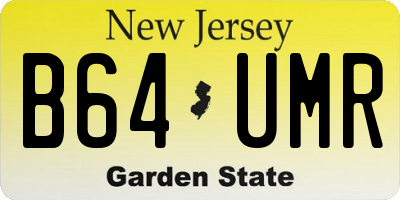 NJ license plate B64UMR