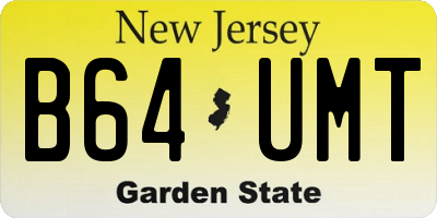 NJ license plate B64UMT