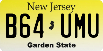 NJ license plate B64UMU