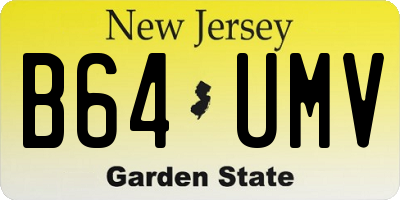 NJ license plate B64UMV