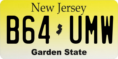 NJ license plate B64UMW