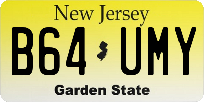 NJ license plate B64UMY