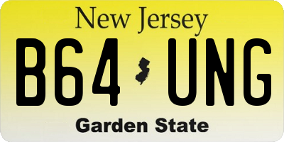 NJ license plate B64UNG