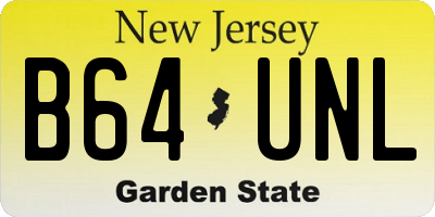 NJ license plate B64UNL
