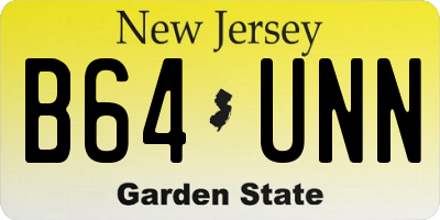 NJ license plate B64UNN