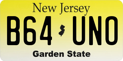 NJ license plate B64UNO