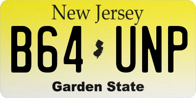 NJ license plate B64UNP