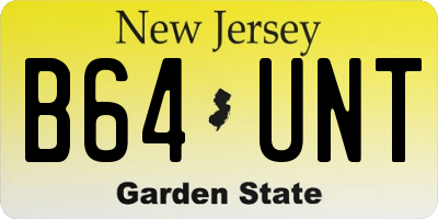 NJ license plate B64UNT