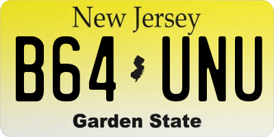 NJ license plate B64UNU