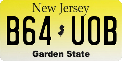 NJ license plate B64UOB