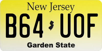 NJ license plate B64UOF