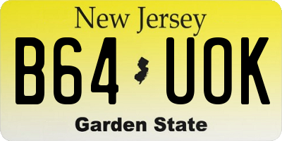 NJ license plate B64UOK