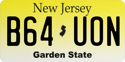 NJ license plate B64UON