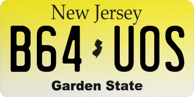 NJ license plate B64UOS