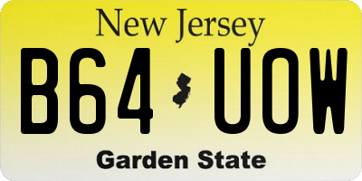 NJ license plate B64UOW