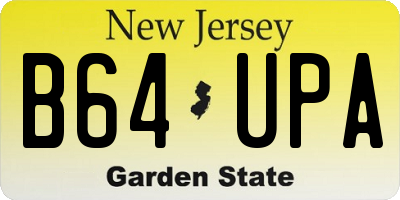 NJ license plate B64UPA