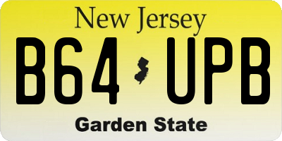 NJ license plate B64UPB