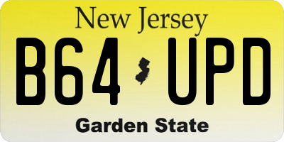 NJ license plate B64UPD