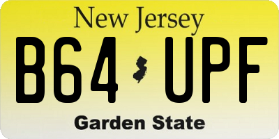 NJ license plate B64UPF