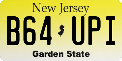NJ license plate B64UPI