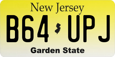 NJ license plate B64UPJ